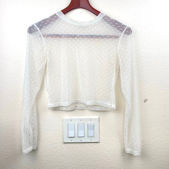 Y2K Cotton On Womens Top Sz S Mesh Angel Sheer  Whimsigoth Coquette Soft Fairy - Picture 1 of 8